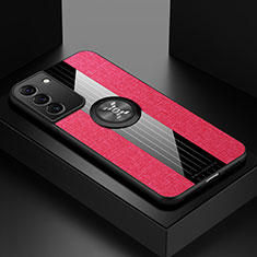 Custodia Silicone Ultra Sottile Morbida Cover con Magnetico Anello Supporto A07 per Samsung Galaxy S21 5G Rosso