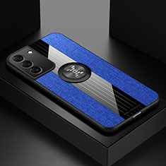 Custodia Silicone Ultra Sottile Morbida Cover con Magnetico Anello Supporto A07 per Samsung Galaxy S22 Plus 5G Blu