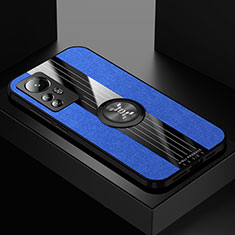 Custodia Silicone Ultra Sottile Morbida Cover con Magnetico Anello Supporto A07 per Xiaomi Mi 12 5G Blu