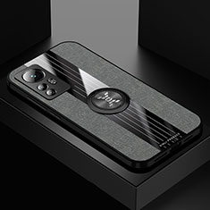 Custodia Silicone Ultra Sottile Morbida Cover con Magnetico Anello Supporto A07 per Xiaomi Mi 12 5G Grigio