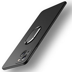 Custodia Silicone Ultra Sottile Morbida Cover con Magnetico Anello Supporto A09 per Apple iPhone 13 Mini Nero