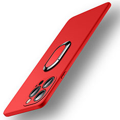 Custodia Silicone Ultra Sottile Morbida Cover con Magnetico Anello Supporto A09 per Apple iPhone 13 Pro Rosso