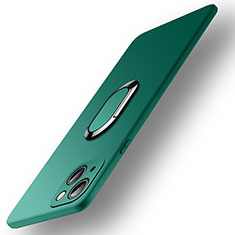 Custodia Silicone Ultra Sottile Morbida Cover con Magnetico Anello Supporto A09 per Apple iPhone 13 Verde