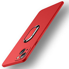 Custodia Silicone Ultra Sottile Morbida Cover con Magnetico Anello Supporto A09 per Apple iPhone 14 Plus Rosso