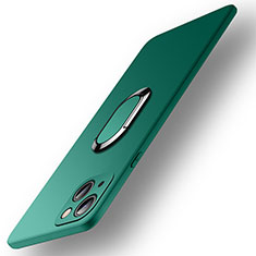 Custodia Silicone Ultra Sottile Morbida Cover con Magnetico Anello Supporto A09 per Apple iPhone 14 Plus Verde