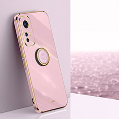 Custodia Silicone Ultra Sottile Morbida Cover con Magnetico Anello Supporto A10 per Xiaomi Mi 12S 5G Rosa