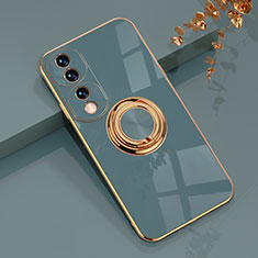 Custodia Silicone Ultra Sottile Morbida Cover con Magnetico Anello Supporto AN1 per Huawei Honor 70 Pro+ Plus 5G Grigio Lavanda
