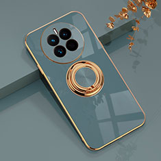 Custodia Silicone Ultra Sottile Morbida Cover con Magnetico Anello Supporto AN1 per Huawei Mate 50 Grigio Lavanda