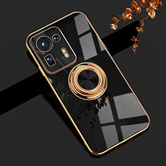Custodia Silicone Ultra Sottile Morbida Cover con Magnetico Anello Supporto AN1 per Xiaomi Mi Mix 4 5G Nero