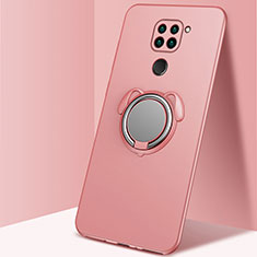 Custodia Silicone Ultra Sottile Morbida Cover con Magnetico Anello Supporto G01 per Xiaomi Redmi Note 9 Oro Rosa