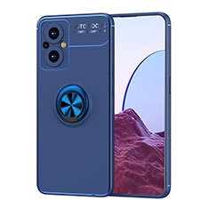 Custodia Silicone Ultra Sottile Morbida Cover con Magnetico Anello Supporto JM1 per OnePlus Nord N20 5G Blu