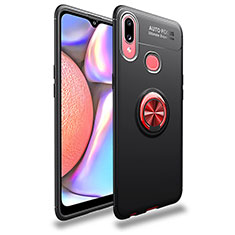 Custodia Silicone Ultra Sottile Morbida Cover con Magnetico Anello Supporto JM1 per Samsung Galaxy A10s Rosso e Nero