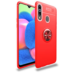 Custodia Silicone Ultra Sottile Morbida Cover con Magnetico Anello Supporto JM1 per Samsung Galaxy A20s Rosso