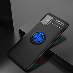 Custodia Silicone Ultra Sottile Morbida Cover con Magnetico Anello Supporto JM1 per Samsung Galaxy M31s Blu e Nero
