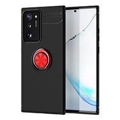 Custodia Silicone Ultra Sottile Morbida Cover con Magnetico Anello Supporto JM1 per Samsung Galaxy Note 20 Ultra 5G Rosso e Nero