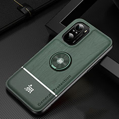 Custodia Silicone Ultra Sottile Morbida Cover con Magnetico Anello Supporto JM1 per Xiaomi Mi 11X 5G Verde