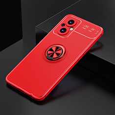 Custodia Silicone Ultra Sottile Morbida Cover con Magnetico Anello Supporto JM2 per OnePlus Nord N20 5G Rosso