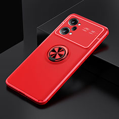 Custodia Silicone Ultra Sottile Morbida Cover con Magnetico Anello Supporto JM2 per Oppo K10 Pro 5G Rosso