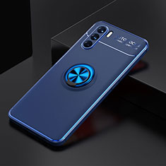 Custodia Silicone Ultra Sottile Morbida Cover con Magnetico Anello Supporto JM2 per Oppo K9 Pro 5G Blu