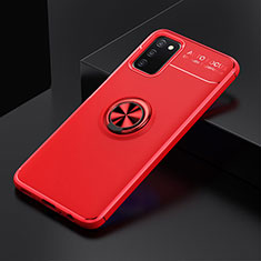 Custodia Silicone Ultra Sottile Morbida Cover con Magnetico Anello Supporto JM2 per Samsung Galaxy A02s Rosso