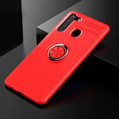Custodia Silicone Ultra Sottile Morbida Cover con Magnetico Anello Supporto JM2 per Samsung Galaxy A21 Rosso