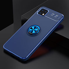 Custodia Silicone Ultra Sottile Morbida Cover con Magnetico Anello Supporto JM2 per Samsung Galaxy A22 5G Blu