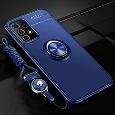 Custodia Silicone Ultra Sottile Morbida Cover con Magnetico Anello Supporto JM3 per Samsung Galaxy A33 5G Blu