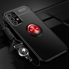 Custodia Silicone Ultra Sottile Morbida Cover con Magnetico Anello Supporto JM3 per Samsung Galaxy A33 5G Rosso e Nero
