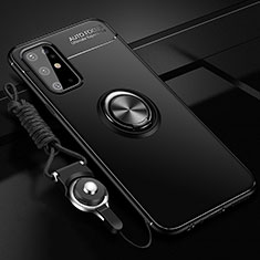 Custodia Silicone Ultra Sottile Morbida Cover con Magnetico Anello Supporto JM3 per Samsung Galaxy S20 Plus Nero