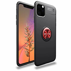 Custodia Silicone Ultra Sottile Morbida Cover con Magnetico Anello Supporto per Apple iPhone 11 Pro Max Rosso e Nero