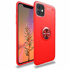 Custodia Silicone Ultra Sottile Morbida Cover con Magnetico Anello Supporto per Apple iPhone 11 Rosso