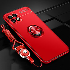 Custodia Silicone Ultra Sottile Morbida Cover con Magnetico Anello Supporto per Huawei Enjoy 20 5G Rosso