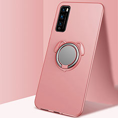 Custodia Silicone Ultra Sottile Morbida Cover con Magnetico Anello Supporto per Huawei Enjoy Z 5G Oro Rosa