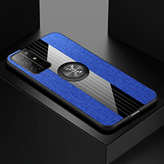 Custodia Silicone Ultra Sottile Morbida Cover con Magnetico Anello Supporto per Huawei Honor 30S Blu