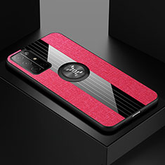 Custodia Silicone Ultra Sottile Morbida Cover con Magnetico Anello Supporto per Huawei Honor 30S Rosa Caldo
