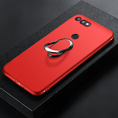 Custodia Silicone Ultra Sottile Morbida Cover con Magnetico Anello Supporto per Huawei Honor V20 Rosso