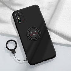 Custodia Silicone Ultra Sottile Morbida Cover con Magnetico Anello Supporto per Huawei Honor X10 Max 5G Nero