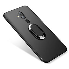 Custodia Silicone Ultra Sottile Morbida Cover con Magnetico Anello Supporto per Huawei Mate 20 Lite Nero