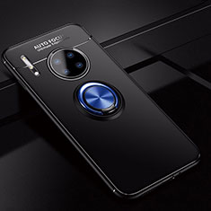 Custodia Silicone Ultra Sottile Morbida Cover con Magnetico Anello Supporto per Huawei Mate 30 Blu