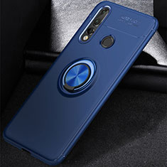 Custodia Silicone Ultra Sottile Morbida Cover con Magnetico Anello Supporto per Huawei Nova 4e Blu