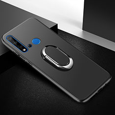 Custodia Silicone Ultra Sottile Morbida Cover con Magnetico Anello Supporto per Huawei Nova 5i Nero