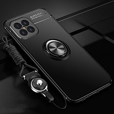 Custodia Silicone Ultra Sottile Morbida Cover con Magnetico Anello Supporto per Huawei Nova 8 SE 5G Nero