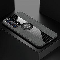 Custodia Silicone Ultra Sottile Morbida Cover con Magnetico Anello Supporto per Huawei P40 Pro+ Plus Grigio
