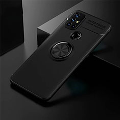 Custodia Silicone Ultra Sottile Morbida Cover con Magnetico Anello Supporto per OnePlus Nord N10 5G Nero