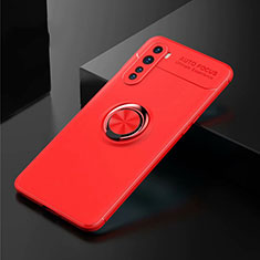 Custodia Silicone Ultra Sottile Morbida Cover con Magnetico Anello Supporto per OnePlus Nord Rosso