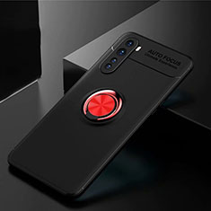 Custodia Silicone Ultra Sottile Morbida Cover con Magnetico Anello Supporto per OnePlus Nord Rosso e Nero