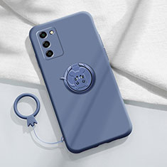 Custodia Silicone Ultra Sottile Morbida Cover con Magnetico Anello Supporto per Oppo A53s 5G Grigio Lavanda