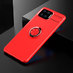 Custodia Silicone Ultra Sottile Morbida Cover con Magnetico Anello Supporto per Oppo A93 Rosso