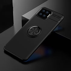 Custodia Silicone Ultra Sottile Morbida Cover con Magnetico Anello Supporto per Oppo F17 Pro Nero