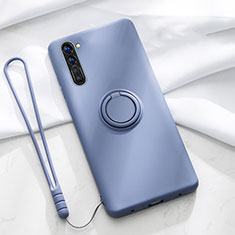 Custodia Silicone Ultra Sottile Morbida Cover con Magnetico Anello Supporto per Oppo Find X2 Lite Grigio